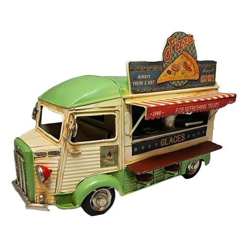 DynaSun Vintage Metall Fast Food Truck LKW Modell im Retro Stil, Sammlerstück, Maßstab, Länge 28 cm DynaSun Vintage Metall Fast Food Truck LKW Modell im Retro Stil, Sammlerstück, Maßstab, Länge 28 cm von DynaSun