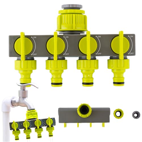 Dynaeuty 4-Wege-Verteiler, AnschlussmöGlichkeit FüR Bis Zu 4 GeräTe An Den Wasserhahn, Wasserdurchfluss Regulier- Und Absperrbar, Grün Dynaeuty 4-Wege-Verteiler, AnschlussmöGlichkeit FüR Bis Zu 4 GeräTe An Den Wasserhahn, Wasserdurchfluss Regulier- Und Absperrbar, Grün von Dynaeuty