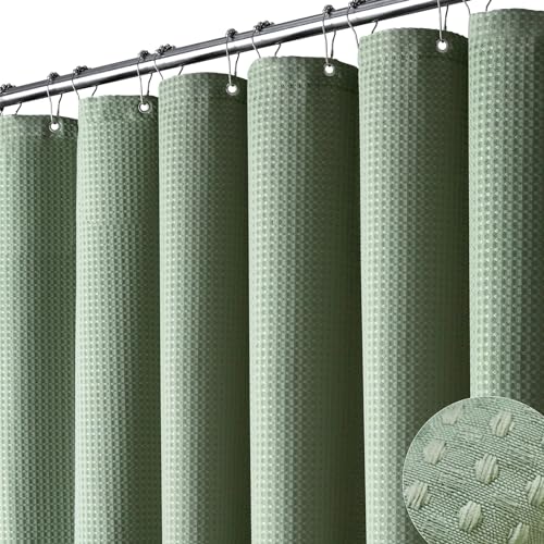 Dynamene Stall Fabric Shower Curtain - 48 inch Wide Waffle Weave Weighted Thick Cloth Shower Curtain for Bathroom, Neutral Heavy Duty Hotel Spa Luxury Bath Curtain Set with 8 Hook, 48x72, Sage Green Dynamene Stall Fabric Shower Curtain - 48 inch Wide Waffle Weave Weighted Thick Cloth Shower Curtain for Bathroom, Neutral Heavy Duty Hotel Spa Luxury Bath Curtain Set with 8 Hook, 48x72, Sage Green von Dynamene