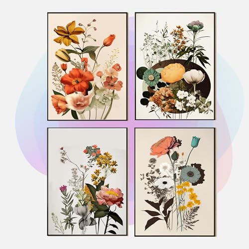 Hochwertiges Poster&Kunstdruck-Set (A3/A4) mit individuellem Charakter I Extra 300g Fotopapier I Dekoration Heimzimmer I ohne Bildrahmen I Made in Germany I (Art Deco, A3, Blumen Set A) von DynamiX