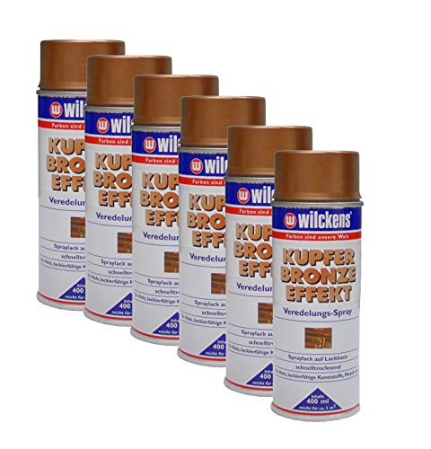 6x WILCKENS Kupferbronze Effekt Spray 400ml Lack Kupfer Bronze Sprühfarbe Farbe von Dynamic24