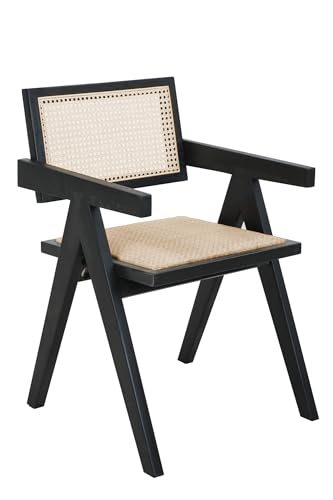 Dynamic24 Armlehnstuhl Hevea schwarz Essstuhl Küchenstuhl Wohnzimmer Esszimmer Stuhl von Dynamic24