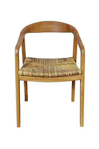 Dynamic24 Armlehnstuhl Teakholz Essstuhl Küchenstuhl Wohnzimmer Küche Esszimmer Stuhl von Dynamic24