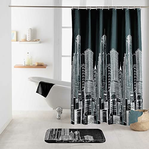 Dynamic24 Duschvorhang 180x200 New York Central City NY Badewannenvorhang Wannen Bad Dusche Vorhang von Dynamic24