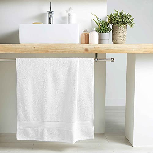 Dynamic24 Frottee Handtuch Gästetücher Handtücher Duschtücher Badetücher Waschhandschuhe 100% Baumwolle (Weiss, Duschhandtuch 70x130cm) von Dynamic24