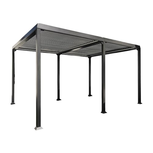 Lamellenpavillon Luvo 400x303cm Terrassenüberdachung Garten Pavillon Überdachung anthrazit Lamellenpavillon Luvo 400x303cm Terrassenüberdachung Garten Pavillon Überdachung anthrazit von Dynamic24