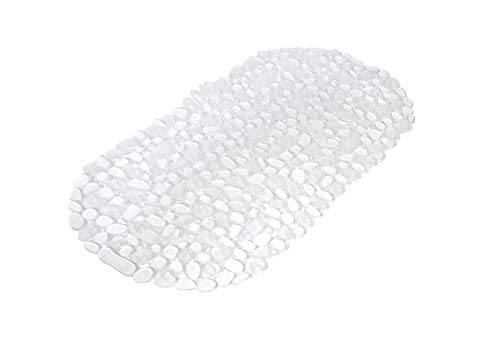 PVC Badewanneneinlage 36x69cm Steinoptik Badewanne Wanne Anti Rutsch Einlage Matte Badewannenmatte Duschmatte Antirutschmatte rutschfest Kiesel Steine BPA frei (Transparent) von Dynamic24