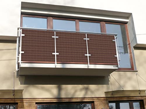 Polyrattan Sichtschutzmatte in Rattan-Optik PVC Sichtschutz Matte Sichtschutzzaun Balkongeländer Sichtschutzwand Balkonsichtschutz Balkon Zaun Windschutz Poolumrandung Zaun (braun meliert, 300x100cm) Polyrattan Sichtschutzmatte in Rattan-Optik PVC Sichtschutz Matte Sichtschutzzaun Balkongeländer Sichtschutzwand Balkonsichtschutz Balkon Zaun Windschutz Poolumrandung Zaun (braun meliert, 300x100cm) von Dynamic24