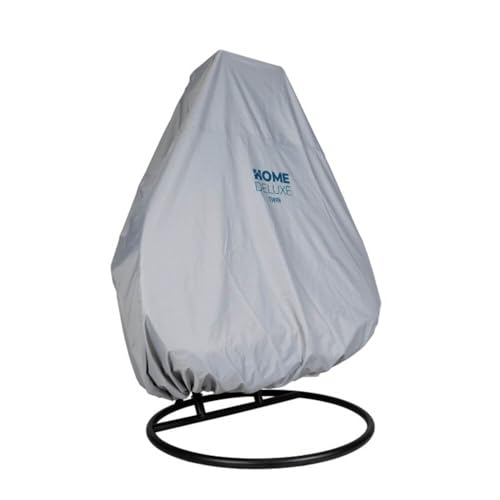 Regenabdeckung für Hängesessel Duetto – Wasserdichte Schutzhülle Ø232 x 203 cm – 600D Oxford Polyester – UV-beständig & wetterfest – Mit Zugband – Abdeckung Hängestuhl (Grau) von Dynamic24