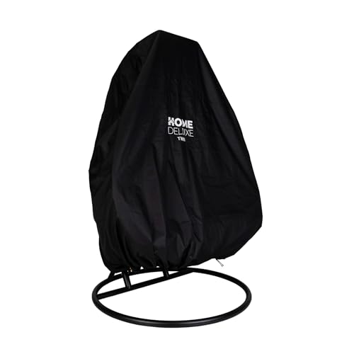 Regenabdeckung für Hängesessel Duetto – Wasserdichte Schutzhülle Ø232 x 203 cm – 600D Oxford Polyester – UV-beständig & wetterfest – Mit Zugband – Abdeckung Hängestuhl (Schwarz) von Dynamic24