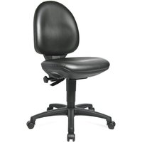 Topstar® Arbeitsdrehstuhl Tec 50, Kunstleder, Sitzhöhe 590-840 mm, Bodengleiter, Fußring, schwarz von Topstar®