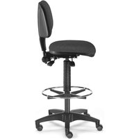 SITWELL STEIFENSAND Arbeitsdrehstuhl BM Industrie, Kunstleder, Sitzhöhe 480-650 mm, Rollen, Fußring, grau von SITWELL STEIFENSAND