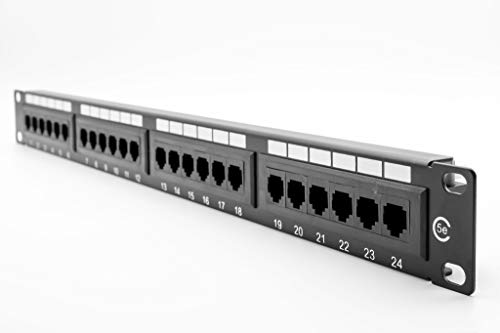 Dynamode 1U Patchpanel 48 cm Breit 24 Ports UTP Cat 5e – Schwarz von Dynamode