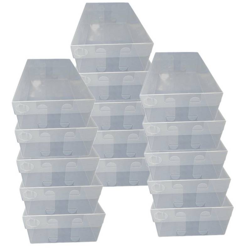 Dynasun Schuhbox Schuhbox PP435 (15 St), Transparente Schuhaufbewahrungsbox Stapelbare und faltbare Box Schuhen von Dynasun