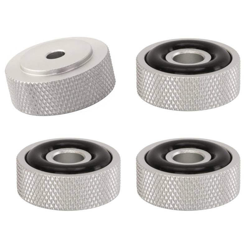 Dynavox Gerätefüße mit Rändelung Silber Ø 20 mm 4 Stück von Dynavox