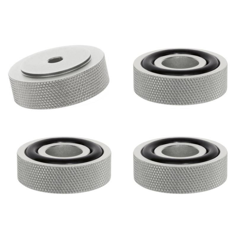 Dynavox Gerätefüße mit Rändelung Silber Ø 30 mm 4 Stück von Dynavox