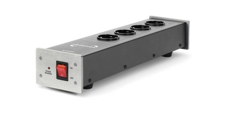 Dynavox HiFi-Steckdosenleiste X1000 - Netzfilter für ungetrübten Hörgenuss Mehrfachsteckdose 4-fach (Phasen-LED (leuchtet bei falscher Phasenlage in der Zuleitung), 4x gefiltert inkl. Kaltgerätenetzkabel von Dynavox