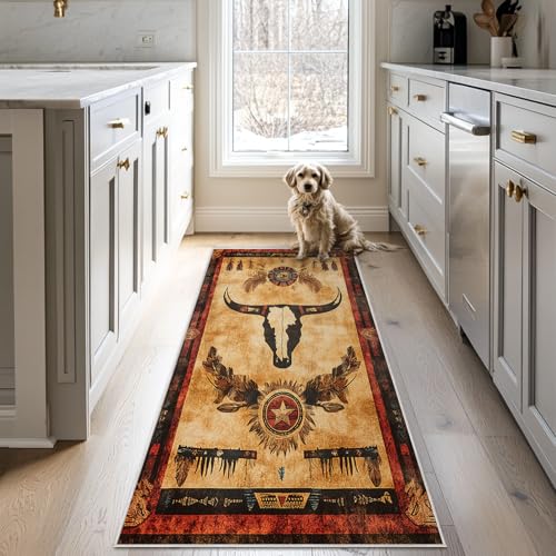 Navajo-Teppich für Wohnzimmer, Schlafzimmer, Cowboy, rustikal, rutschfest, weicher Boden, großer Teppich für Büro, Eingangsbereich, Badezimmer Navajo-Teppich für Wohnzimmer, Schlafzimmer, Cowboy, rustikal, rutschfest, weicher Boden, großer Teppich für Büro, Eingangsbereich, Badezimmer von Dynova