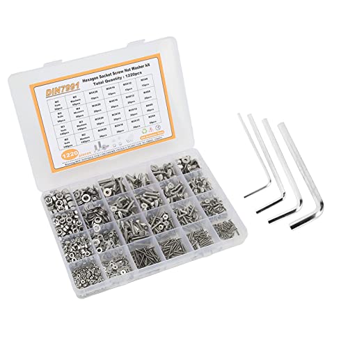 Dyocoag 1220pcs Schraubmutter Waschmaschine Kit Edelstahl M2 M3 M4 M5 Montage -Set für Maschinenwartung Dyocoag 1220pcs Schraubmutter Waschmaschine Kit Edelstahl M2 M3 M4 M5 Montage -Set für Maschinenwartung von Dyocoag