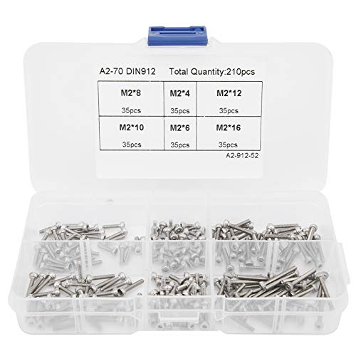 Dyocoag 210 Stk. Hex-Steckdose-Kopfs ch raube 304 Edelstahl-Hardware-Zubehör-Box-Set M2 für Bürogeräte-Kommunikation schiffs montage Dyocoag 210 Stk. Hex-Steckdose-Kopfs ch raube 304 Edelstahl-Hardware-Zubehör-Box-Set M2 für Bürogeräte-Kommunikation schiffs montage von Dyocoag