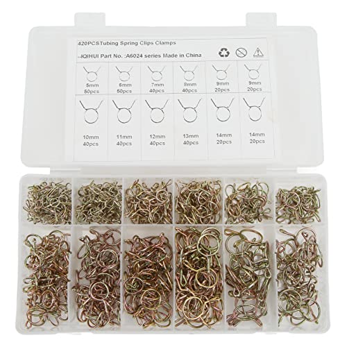 Dyocoag 420pcs Kraftstoffleitung Federdrahtklammern 10-Größe 5-14 mm Luftrohrklemmen Motorradsroller ATV ATV Dyocoag 420pcs Kraftstoffleitung Federdrahtklammern 10-Größe 5-14 mm Luftrohrklemmen Motorradsroller ATV ATV von Dyocoag