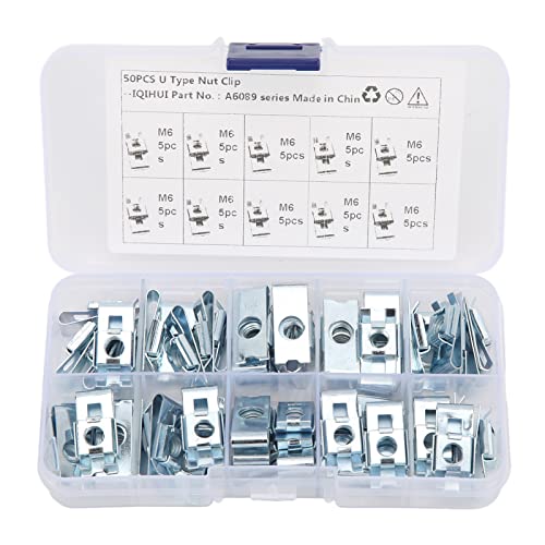 Dyocoag 50 PCs Autoverschluss U -Typ Clips Set Metall U -Form Clip Nut Speed Förderer Ersatz für Autokörperplatte M6 Dyocoag 50 PCs Autoverschluss U -Typ Clips Set Metall U -Form Clip Nut Speed Förderer Ersatz für Autokörperplatte M6 von Dyocoag