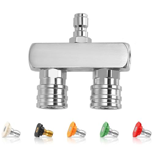 Dyocoag 5000 psi Doppeldruckunterdrückerdüse, 2-in-1-Speiserdüsendüsespitze mit 5 Sprühdüsen, 1/4 Zoll Schnellanschluss von Dyocoag