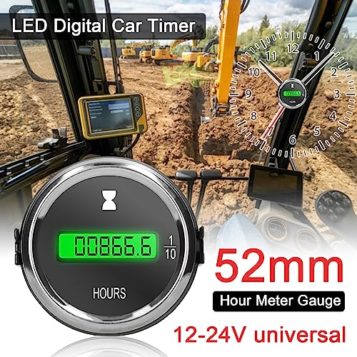 Dyocoag 52 mm Stunden Meter Messgerät LED Digitalauto Timer 12/24 V Präzisionszeitmessung für Fahrzeug Marine Boat Dyocoag 52 mm Stunden Meter Messgerät LED Digitalauto Timer 12/24 V Präzisionszeitmessung für Fahrzeug Marine Boat von Dyocoag