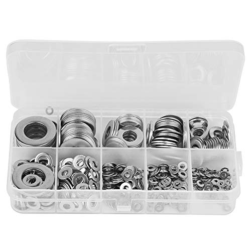 Dyocoag 580pcs Edelstahl -Waschmaschine M2 M2.5 M3 M4 M5 M6 M8 M10 M12 Schraubmutter Flachdichtung Set von Dyocoag