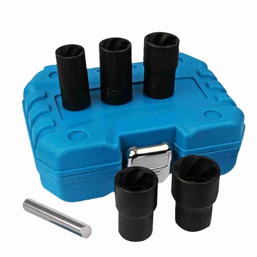 Dyocoag 6pcs Lug Nuts Remover Kit Extraktionssatz für beschädigte festgeklebte Muttern Bolzen Ergonomisches Design mit Speicherbox Dyocoag 6pcs Lug Nuts Remover Kit Extraktionssatz für beschädigte festgeklebte Muttern Bolzen Ergonomisches Design mit Speicherbox von Dyocoag
