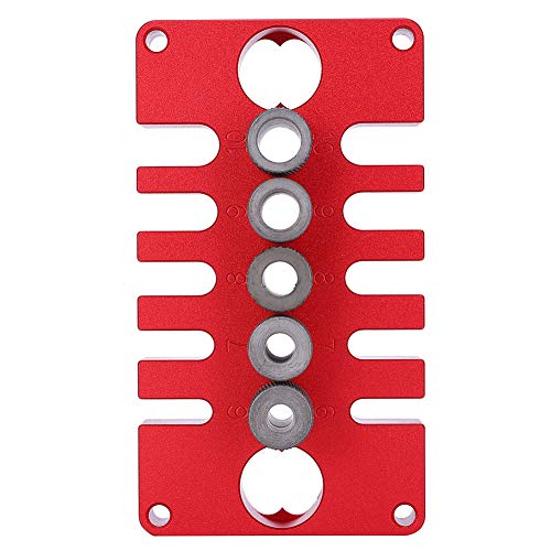 Dyocoag Holzbearbeitungsbohranleitung Robus Punch Positionierer Dübel Jig 3-in-1 rote Aluminiumlegierungen Bohrwerkzeuge von Dyocoag