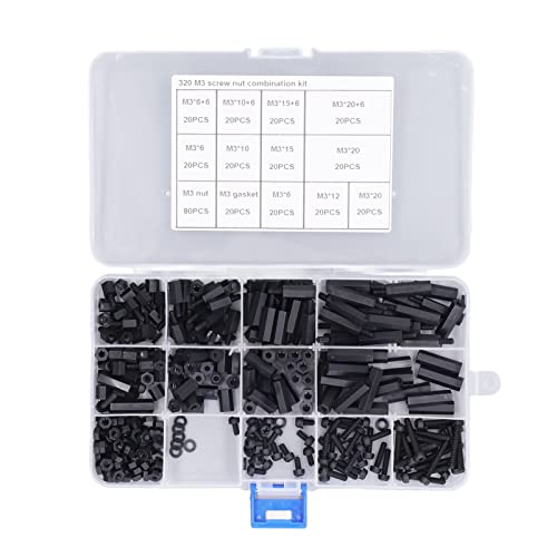 Dyocoag Nylon Sechskantschrauben -Abstandshalter M3 Männliche weibliche Stillstandsnüsse Sortiment Kit mit Aufbewahrungsbox für mehrere Verwendungen von Dyocoag
