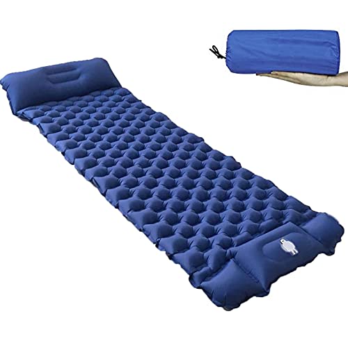 Dyqyym Aufblasbare Isomatte Camping Luftmatratze Einzeln, Tragbare Isomatte, wasserdichte Und Feuchtigkeitsbeständige Rollmatten, Selbstaufblasende Campingmatte Mit Eingebautem Aufblasbarem Kiss von Dyqyym