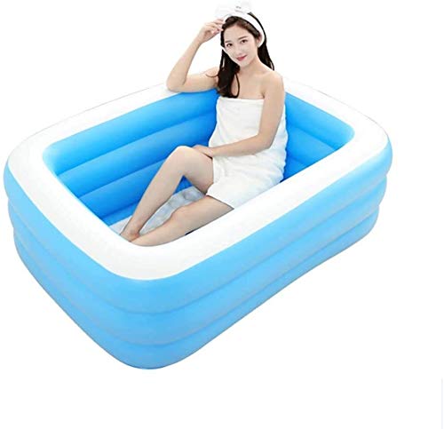 Dyqyym Badewanne Aufblasbarer Swimmingpool Haushaltsverdickung Zusammenklappbarer Erwachsener Großer Planschbecken Familienisolationseimer Pool Hinterhof-Wasserparty von Dyqyym