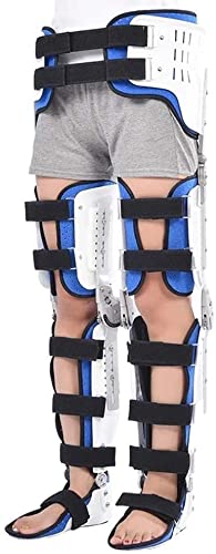 Dyqyym Hüft-Knie-Knöchel-Fuß-Orthesen, Oberschenkel-Knie-Bein-Knöchel-Fixierter Gliedmaßengurt Gelenkstützstabilisator Festes und sicheres Material Postoperative Rehabilitation, M (AL) von Dyqyym