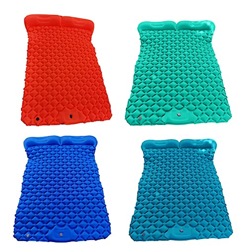 Dyqyym Isomatten Camping Schlafen Doppelzeltunterlage Aufblasbare Matte Reiserucksack Wandern Luftmatratze Aufblasbare Isomatte (Farbe: Smaragdgrün) (Orange) von Dyqyym