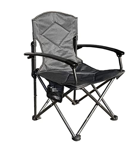 Dyqyym Klappbarer Campingstuhl – tragbarer gepolsterter Sessel aus Aluminiumlegierung mit Getränkehalter und seitlicher Aufbewahrungstasche – bequemer Outdoor-Liegestuhl für Camping (Größe A 1) von Dyqyym