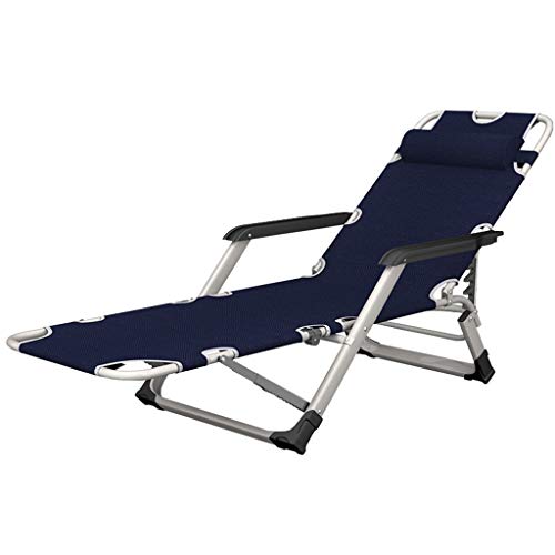 Dyqyym Klappbarer Sonnenliege-Liegestuhl mit Skulpturlehne - Klappbarer Liegestuhl für den Außenbereich, Terrasse, Camping, Strand - Tragkraft 200 kg - Blau von Dyqyym