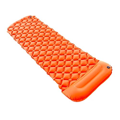 Dyqyym Tragbares, ultraleichtes Camping-Luftbett, aufblasbare Matratze, Isomatte, Outdoor-Reise-Picknickmatte (Farbe: Fantasy Blue) (Orange) von Dyqyym