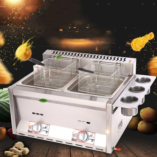 Gasfritteuse Edelstahl Elektronische Impulszündung Rutschfest Energiesparend Einfache Reinigung 16L TE-5641 Gasfritteuse Edelstahl Elektronische Impulszündung Rutschfest Energiesparend Einfache Reinigung 16L TE-5641 von Dyqyym