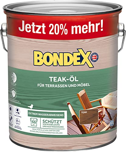 Bondex Teak Öl Teak 3 L für 66 m² | Extrem wasserabweisend | Schützt vor Rissbildung und Austrocknung | Atmungsaktiv | matt | Holzöl | Holzschutz von Bondex