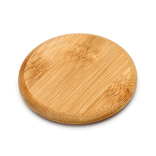 Dysetcs Natürliche dekorative Bambusdeckel, 8 Stück, 8 cm, Holz-Teeglas-Abdeckung, nur Bambus-Einmachglas-Deckel, kein Strohhalmloch für Kaffeetassen, Gläser, Getränke, Tassen, Teetasse von Dysetcs