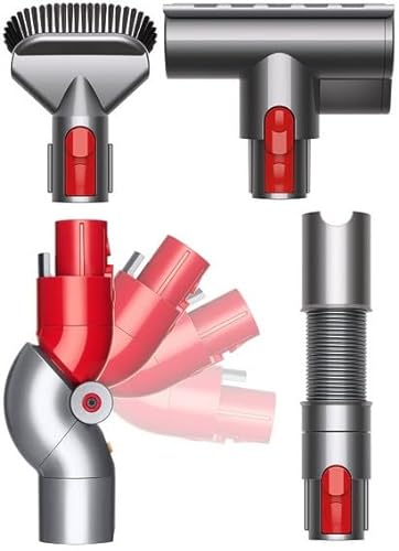 Dyson Original – 971533-01 – Tierreinigungs-Set Dyson V7 bis V15 (4-teiliges Zubehör: Mini-Turbobürste für alle Haare, Verlängerung, neigbarer Winkel, Adapter für Unterschrank, Bürste) von Dyson