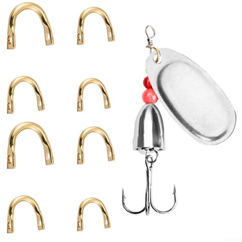 100 Stück EasySpin Clevises Angelköder Teile für DIY Spinnerbait Herstellung, geeignet für Süß- und Salzwasserangeln mit glatter Klingenrotation (kleines Silber) von DystopiaWorld
