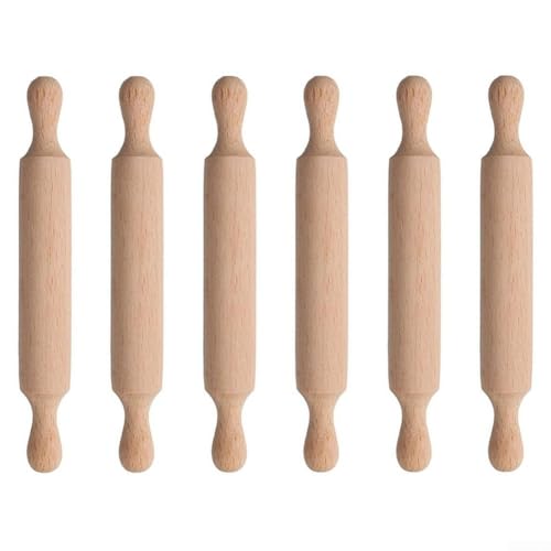 6-teiliges Mini-Nudelholz-Set für Kinder, entworfen für Backaktivitäten wie Keks- und Pizzateigrollen, auch für Bastelprojekte geeignet von DystopiaWorld