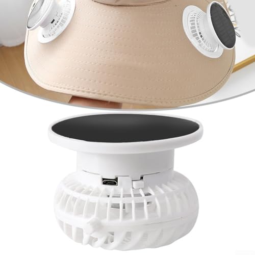 Abnehmbarer Solarventilator für Hut, integrierter 600-mAh-Akku, mit Dual-Drive-Modus, 9,2 x 9,2 x ,2 cm von DystopiaWorld