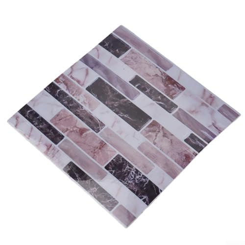 Abziehbare und abnehmbare Vinyl-Fliesen, 10 Stück, 10 cm x 10 cm, für Küchenrückwand, Badezimmerwände und Böden, feuchtigkeits- und hitzebeständig (A) von DystopiaWorld