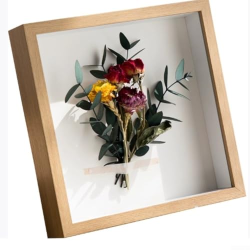 Bilderrahmen, Naturholzfarbe, dekorativer Rahmen, mit verfügbarer Fotogröße, für getrocknete Blumen, Muscheln, künstlerische Elemente (30 x 40 cm) von DystopiaWorld