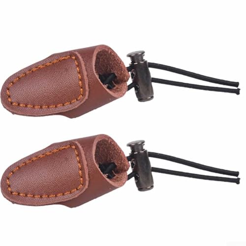 Daumenschutzlaschen aus Leder, 2 Stück, Rindsleder, Fingerschutz für Bogenbenutzer mit Anti-Schweiß-Funktionen (schwarz) von DystopiaWorld