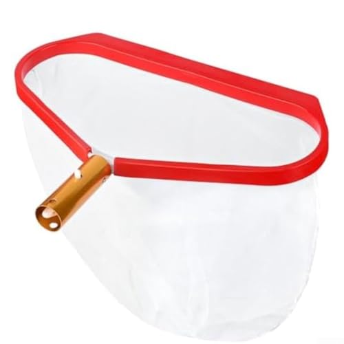 Deep Mesh Pool Scoop Net für effiziente Laubreinigung und Schmutzentfernung mit Aluminiumgriff (rot) von DystopiaWorld